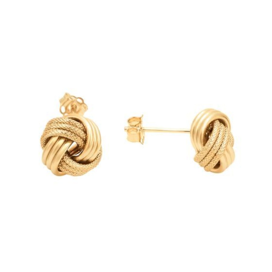 Joyeria Cristal Joyas | Aretes Love Knot Oro 14K