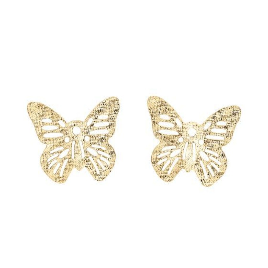 Joyeria Cristal Joyas | Aretes Mariposa Oro 14K