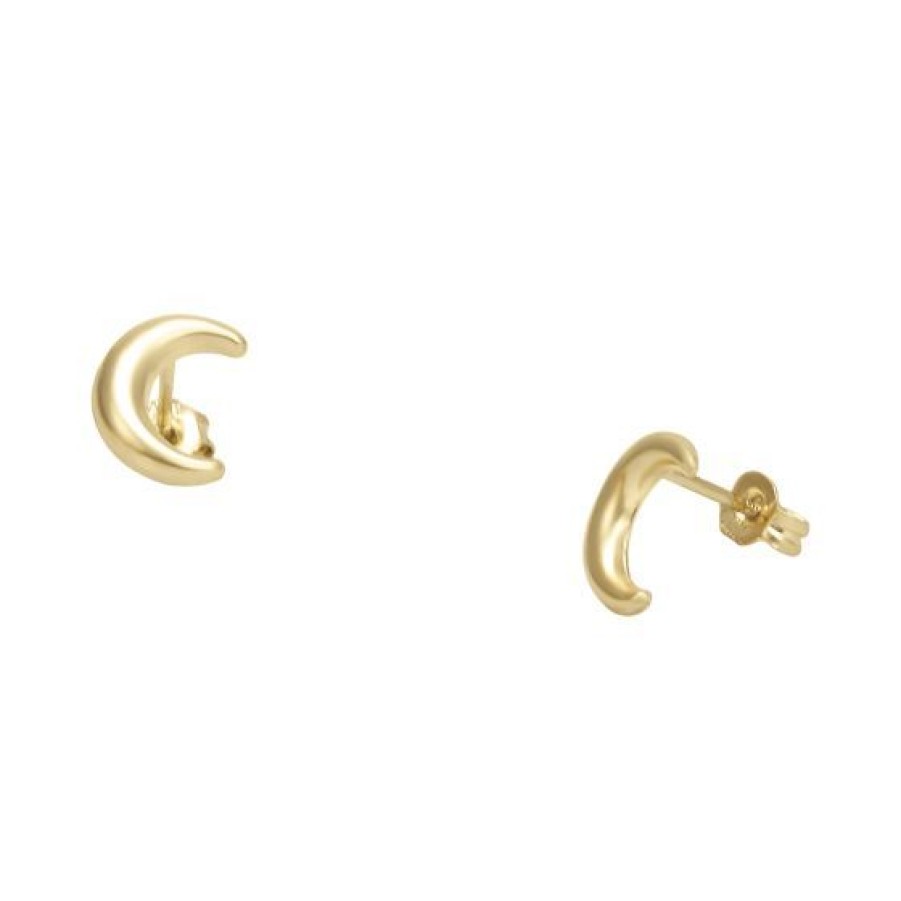 Joyeria Cristal Joyas | Aretes Luna Oro 14K