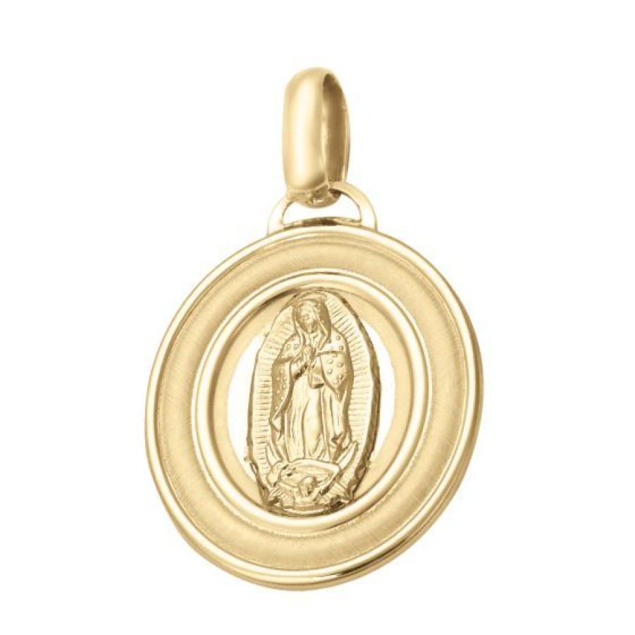 Joyeria Cristal Joyas | Medalla Virgen Guadalupe Oval Oro 14K