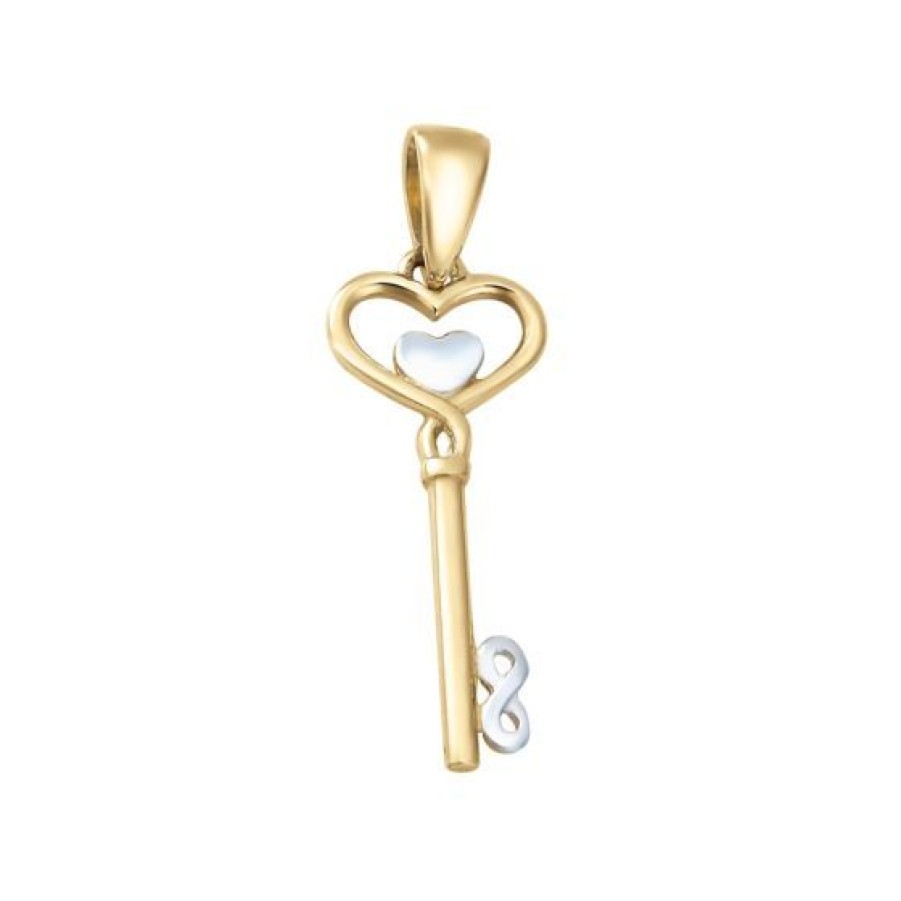 Joyeria Cristal Joyas | Dije Llave Y Corazon Oro 14K