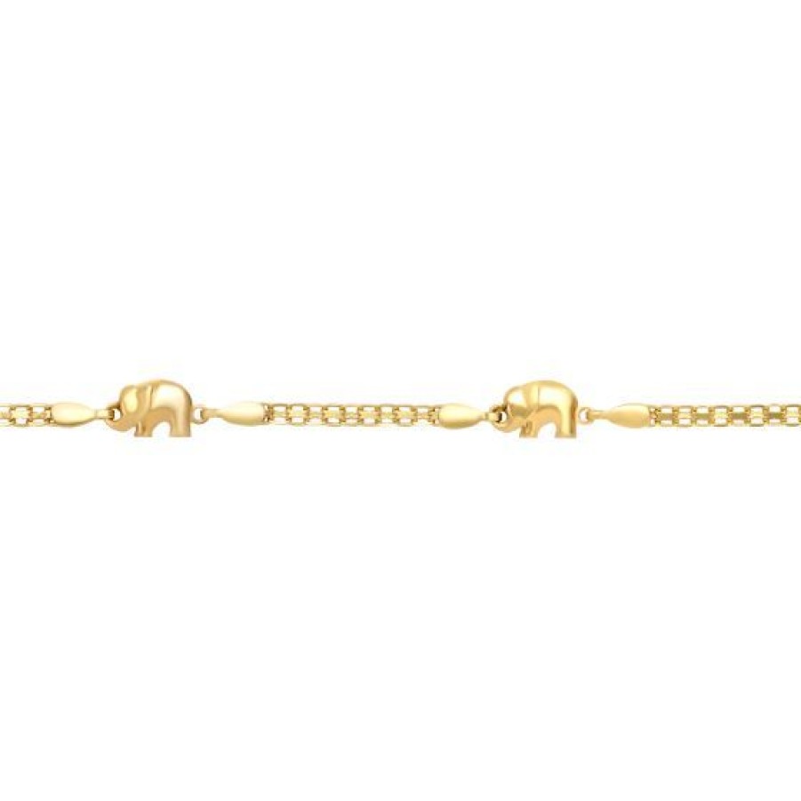 Joyeria Cristal Joyas | Pulsera Elefante Oro 14K