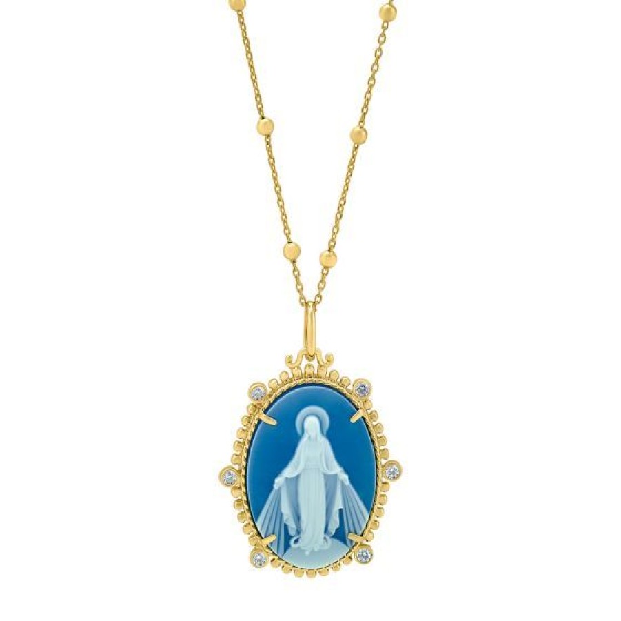 Joyeria Cristal Joyas | Medalla Emperatriz Virgen Milagrosa Con Cadena Plata .925 Chapa De Oro 18K