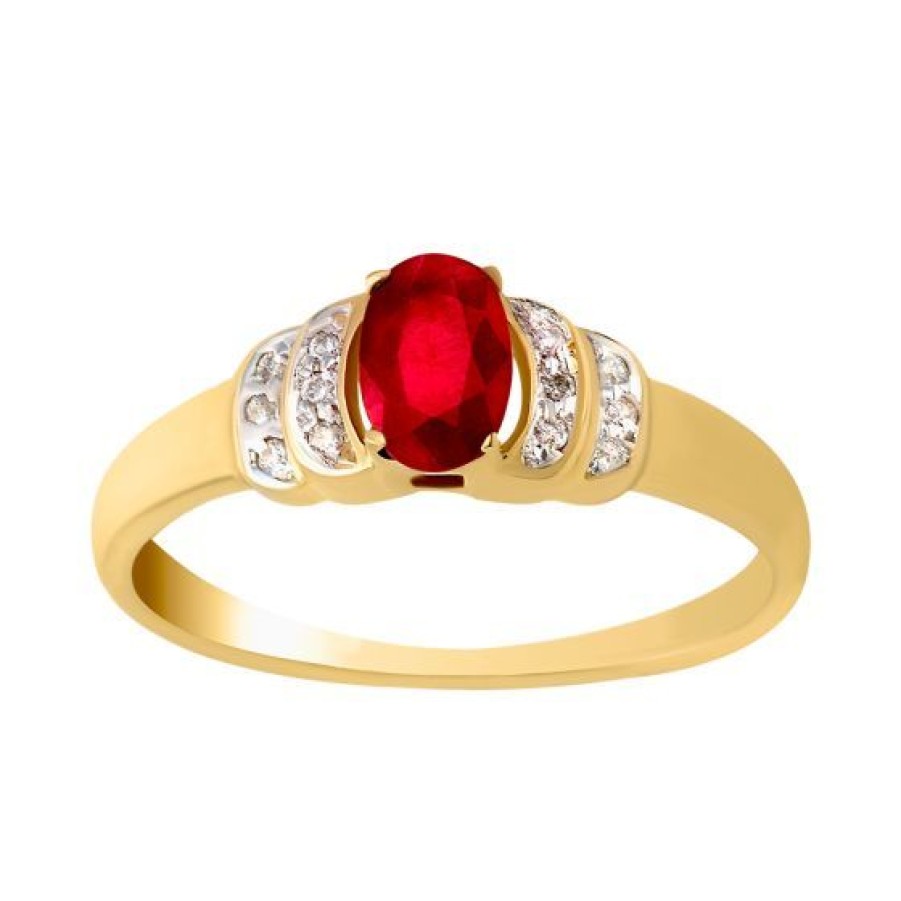 Joyeria Cristal Joyas | Anillo Dama Estella Oro 14K Con Diamante