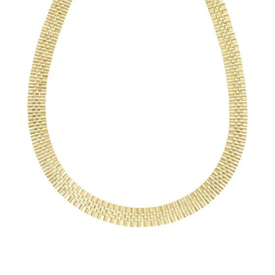 Joyeria Cristal Joyas | Gargantilla Tejido Real Oro 14K 43 Cm