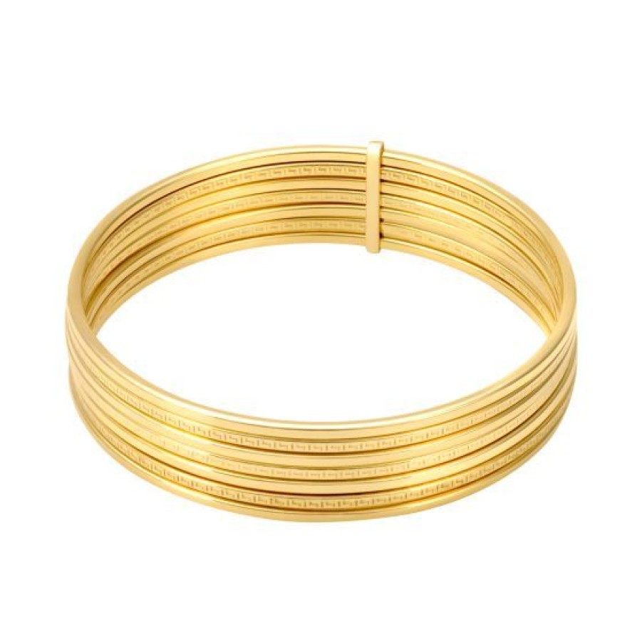 Joyeria Cristal Joyas | Brazalete Semanario Grecas Oro 14K