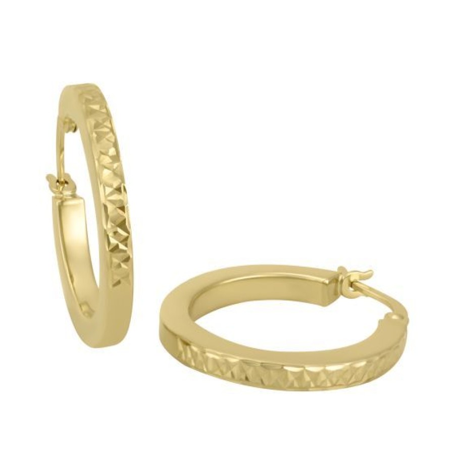 Joyeria Cristal Joyas | Arracadas Oro 14K Pulido Texturizado