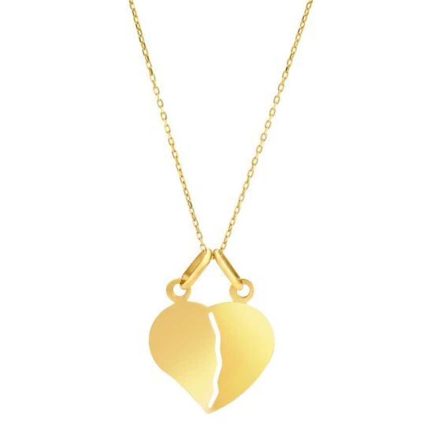 Joyeria Cristal Joyas | Dije Corazon Partido Oro 14K