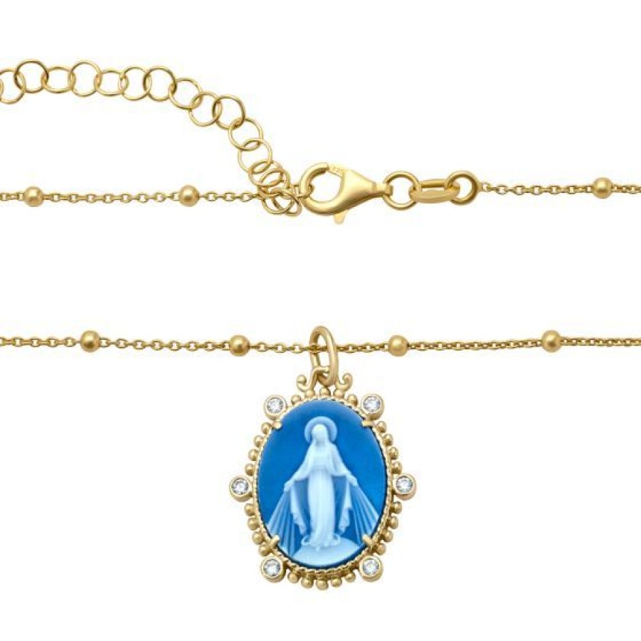 Joyeria Cristal Joyas | Medalla Imperial Virgen Milagrosa Con Plata .925 Chapa De Oro 18K