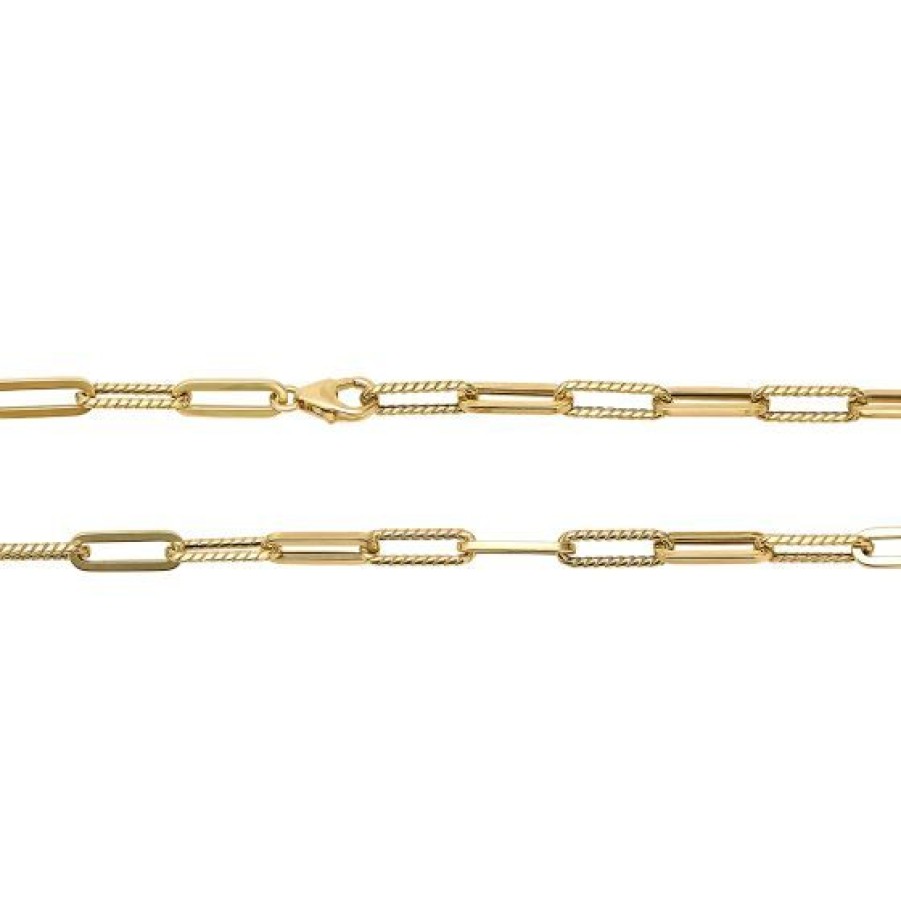 Joyeria Cristal Joyas | Pulsera Paper Clip Oro 14K