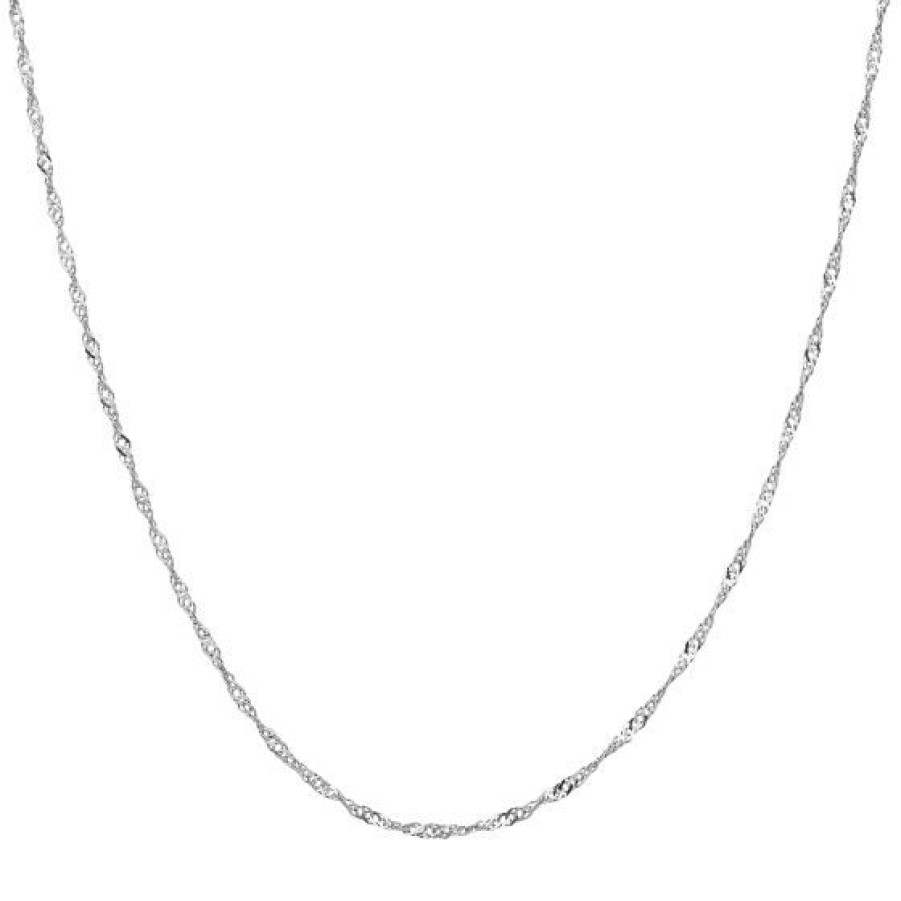 Joyeria Cristal Joyas | Cadena Singapur Oro Blanco 14K 40 Cm