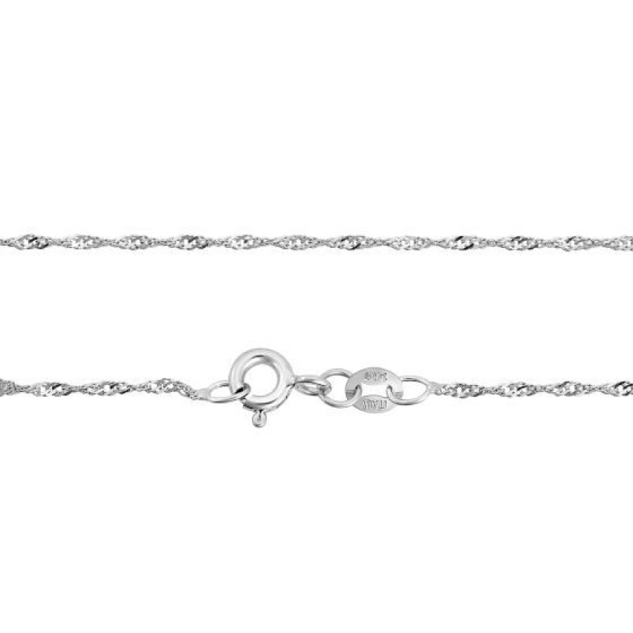 Joyeria Cristal Joyas | Cadena Singapur Oro Blanco 14K 40 Cm