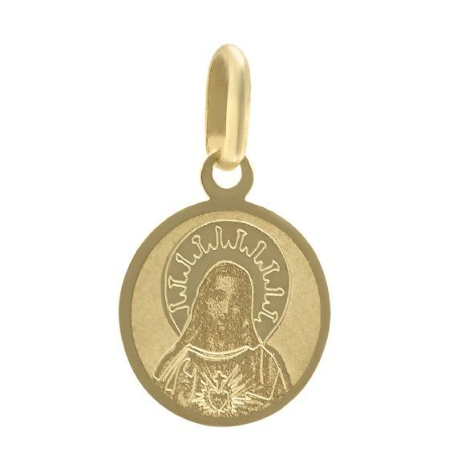 Joyeria Cristal Joyas | Medalla Sagrado Corazon Oro 14K Laser