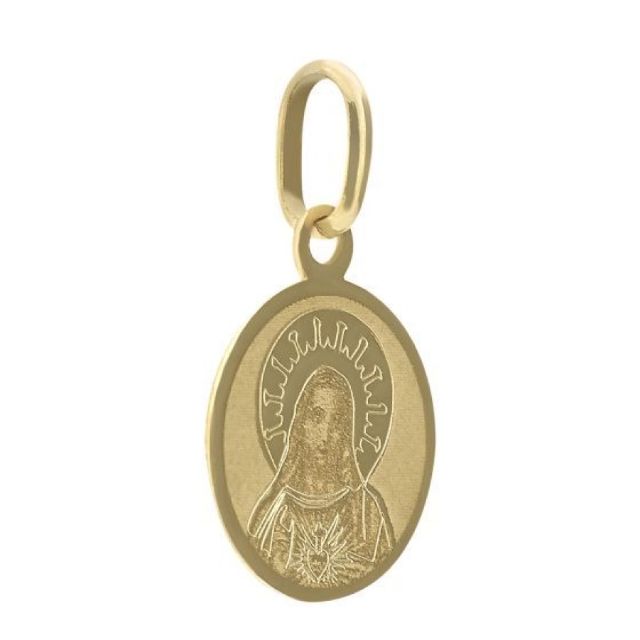 Joyeria Cristal Joyas | Medalla Sagrado Corazon Oro 14K Laser