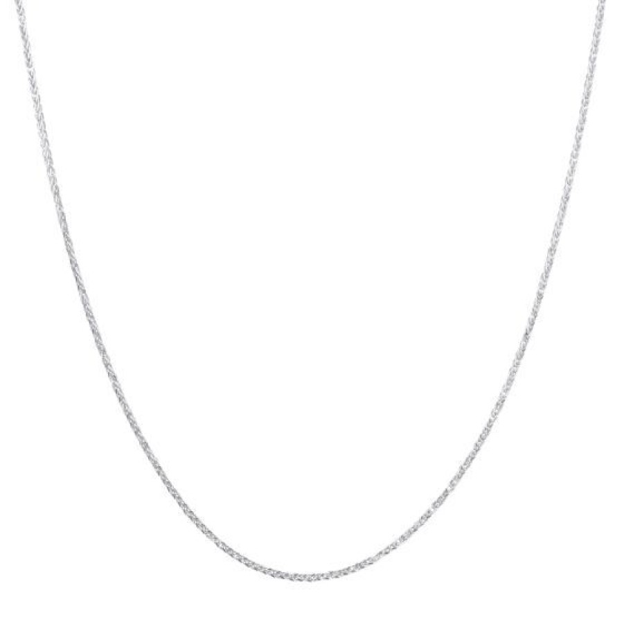 Joyeria Cristal Joyas | Cadena Espiga Oro Blanco 14K 45 Cm