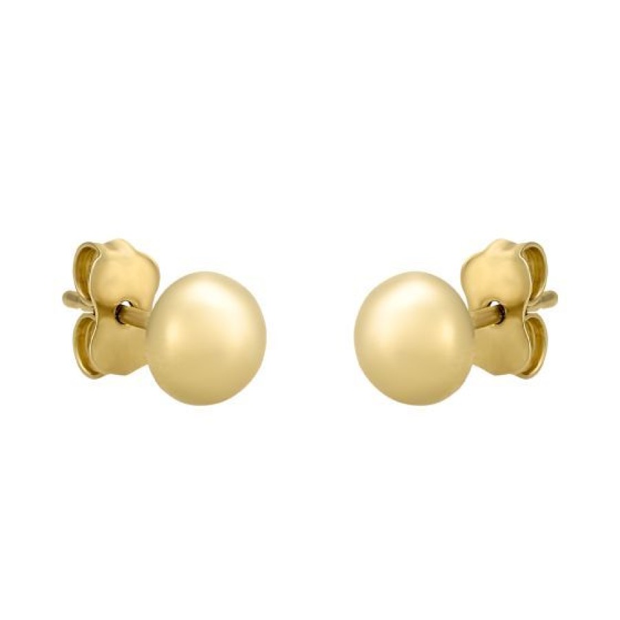 Joyeria Cristal Joyas | Aretes Media Bola 6Mm Oro 14K