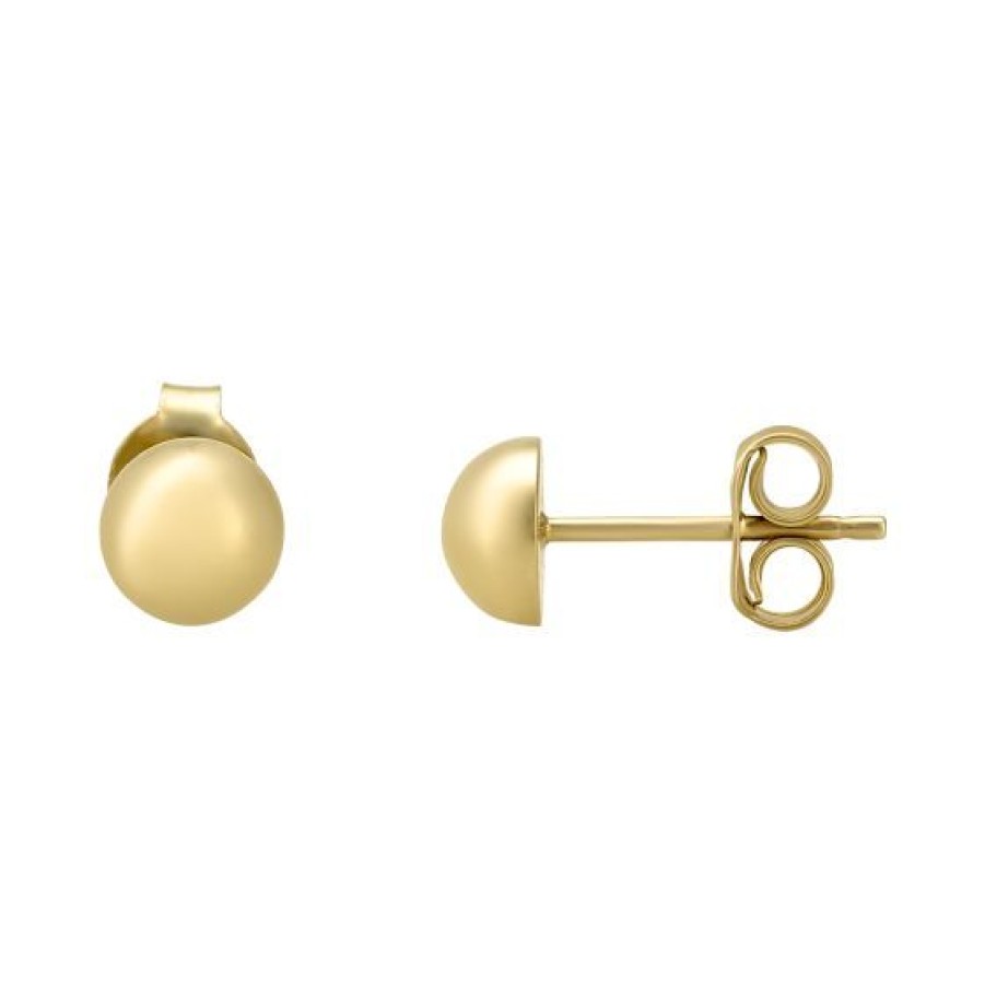 Joyeria Cristal Joyas | Aretes Media Bola 6Mm Oro 14K