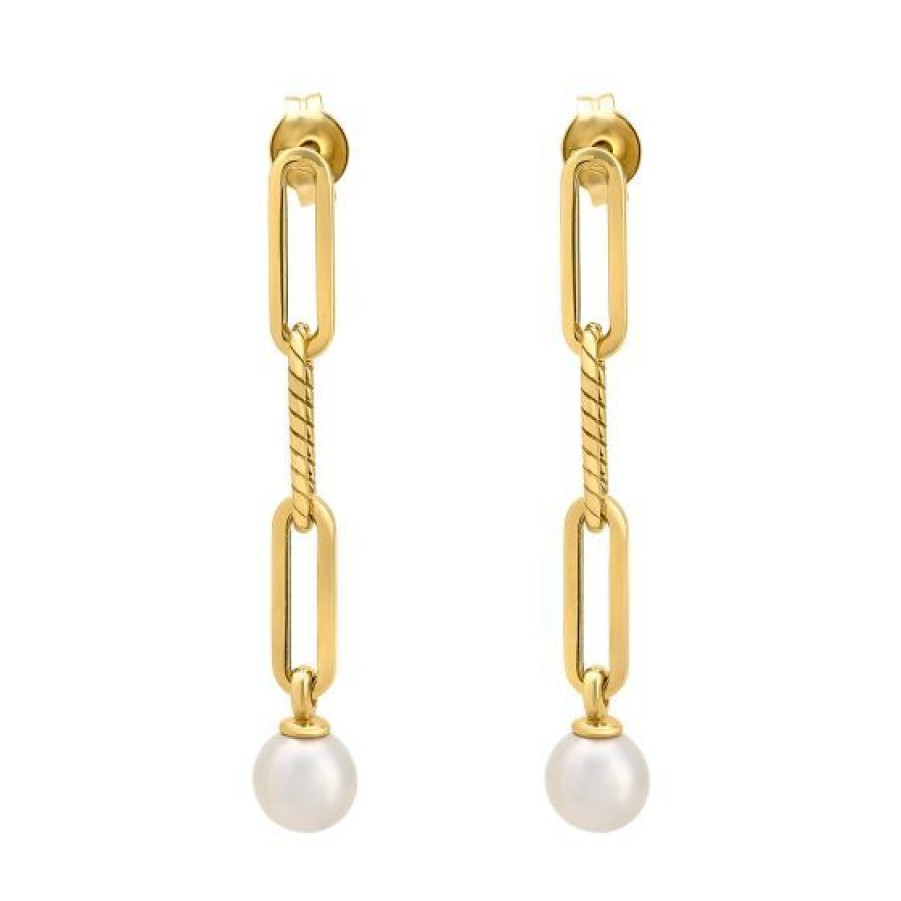 Joyeria Cristal Joyas | Aretes Clip Con Perlas Oro 14K