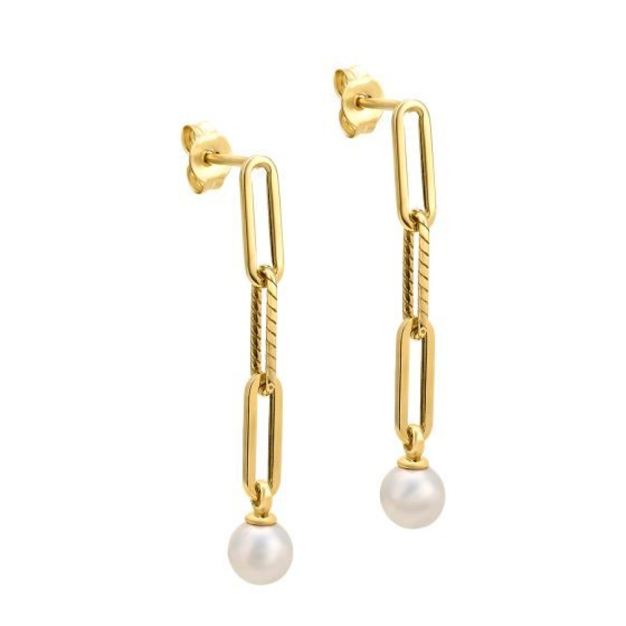 Joyeria Cristal Joyas | Aretes Clip Con Perlas Oro 14K