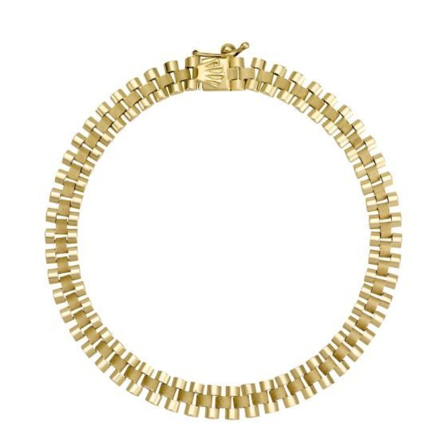 Joyeria Cristal Joyas | Pulsera Tejido Real Oro 14K 20 Cm