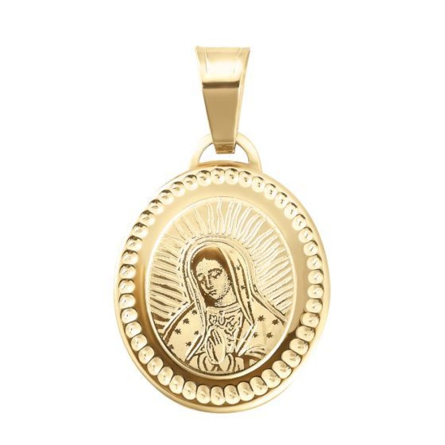 Joyeria Cristal Joyas | Medalla Ovalada Busto Virgen Oro