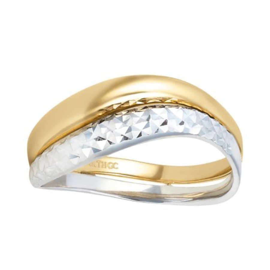 Joyeria Cristal Joyas | Anillo Dama Oro Amarillo Y Blanco 14K