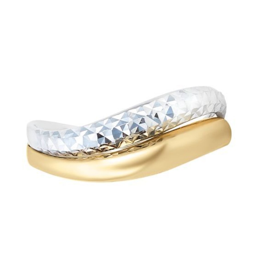 Joyeria Cristal Joyas | Anillo Dama Oro Amarillo Y Blanco 14K