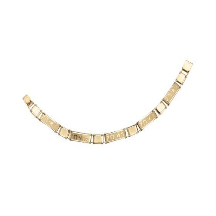 Joyeria Cristal Joyas | Pulsera Caballero Suerte Oro 14K