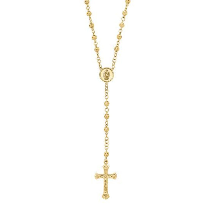 Joyeria Cristal Joyas | Rosario Cruz Y Virgen 71Cm Oro 14K