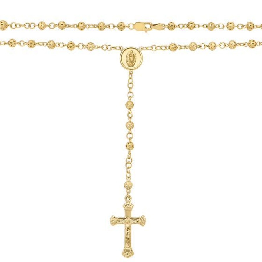 Joyeria Cristal Joyas | Rosario Cruz Y Virgen 71Cm Oro 14K