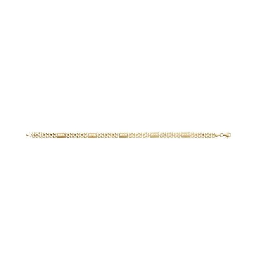 Joyeria Cristal Joyas | Pulsera Real Placa Con Tornillo Oro 14K