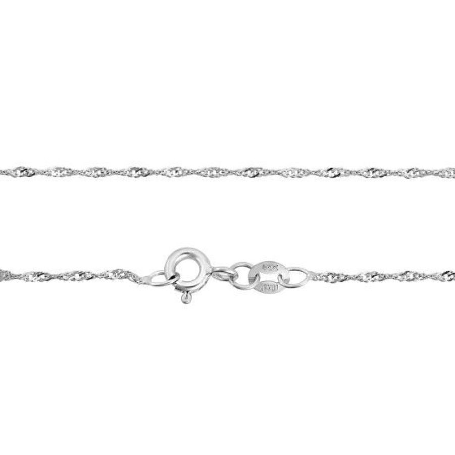 Joyeria Cristal Joyas | Cadena Singapur Oro Blanco 14K 45 Cm