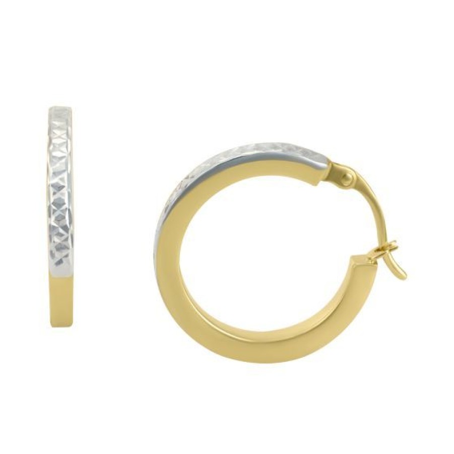 Joyeria Cristal Joyas | Arracadas Oro Amarillo Y Blanco 14K