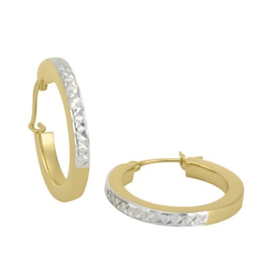 Joyeria Cristal Joyas | Arracadas Oro Amarillo Y Blanco 14K