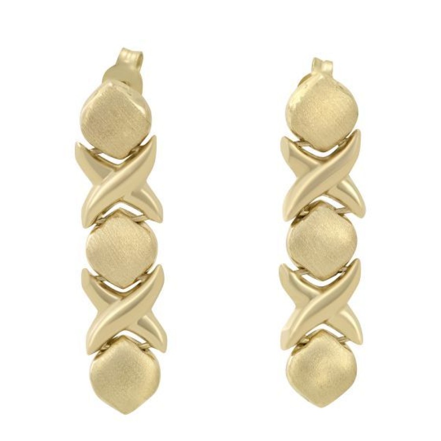 Joyeria Cristal Joyas | Aretes X O Oro 14K