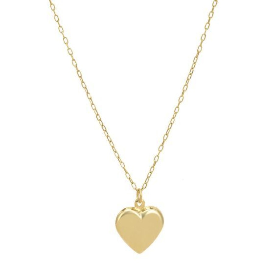 Joyeria Cristal Joyas | Cadena Con Dije Corazon Oro 14K Pulido