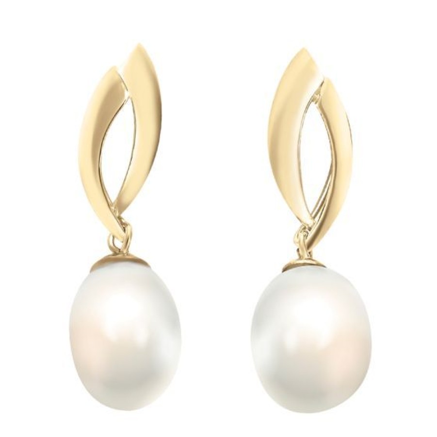 Joyeria Cristal Joyas | Aretes Perla Con Oro De 14K