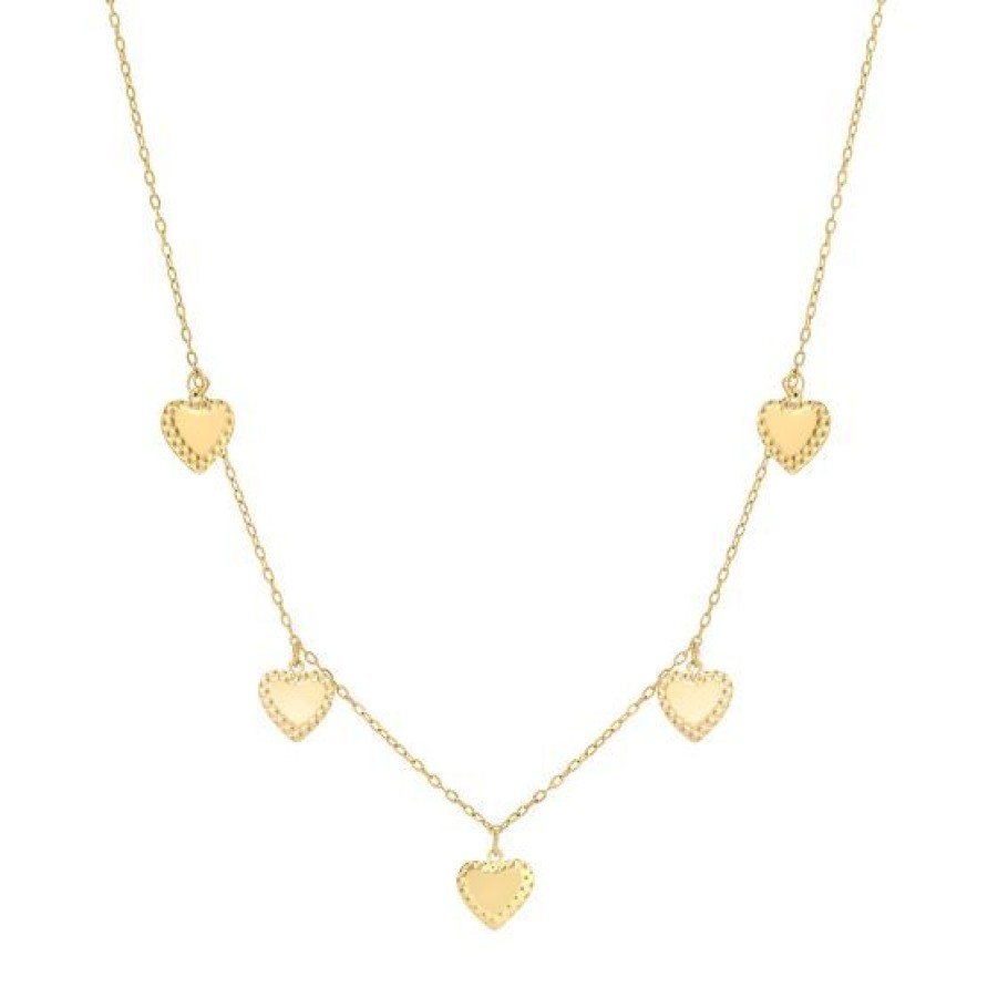 Joyeria Cristal Joyas | Gargantilla Corazones Oro 14K