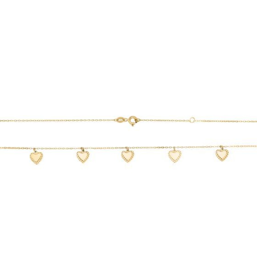 Joyeria Cristal Joyas | Gargantilla Corazones Oro 14K