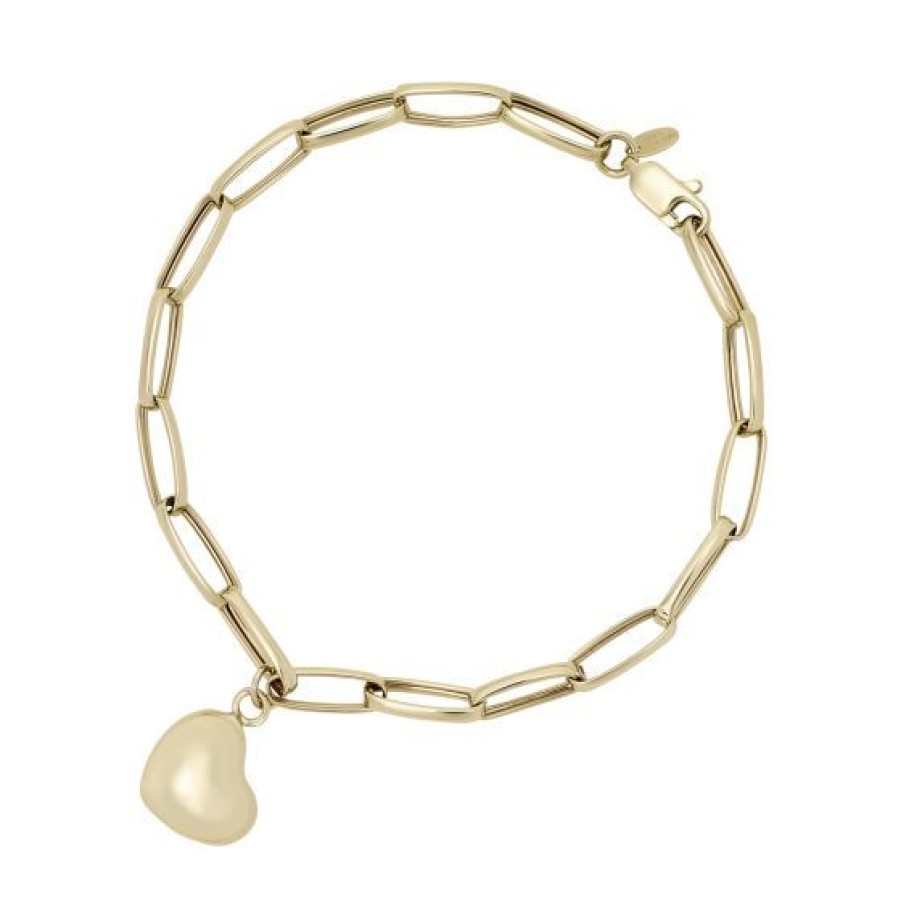 Joyeria Cristal Joyas | Pulsera Clip Corazon Oro 14K