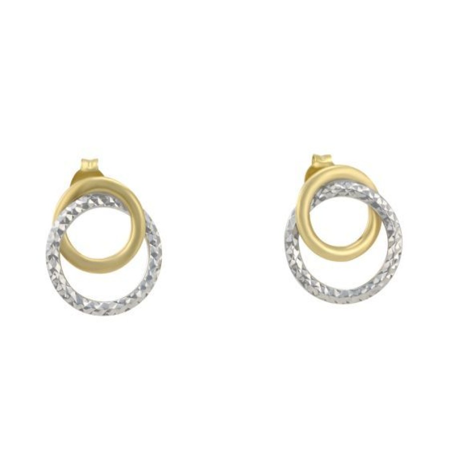 Joyeria Cristal Joyas | Aretes Oro Amarillo Y Blanco 14K