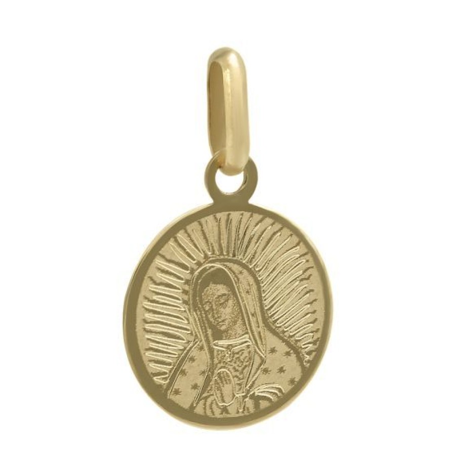 Joyeria Cristal Joyas | Medalla Virgen Guadalupe Busto Oro 14K Laser