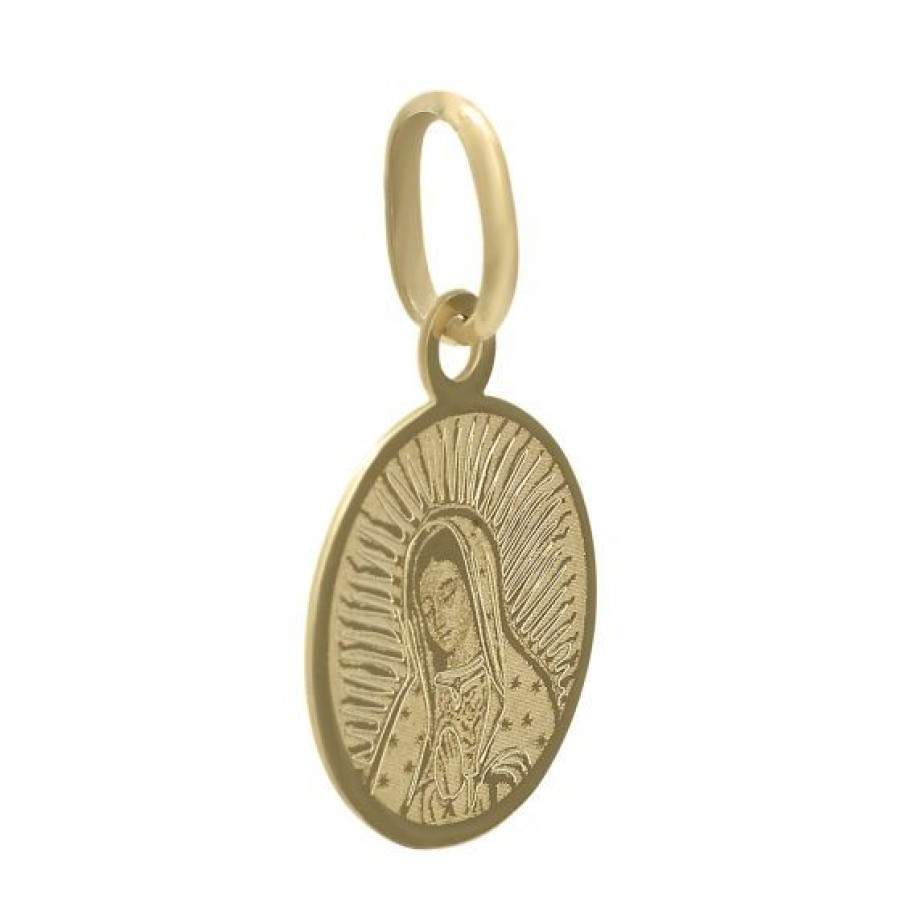 Joyeria Cristal Joyas | Medalla Virgen Guadalupe Busto Oro 14K Laser