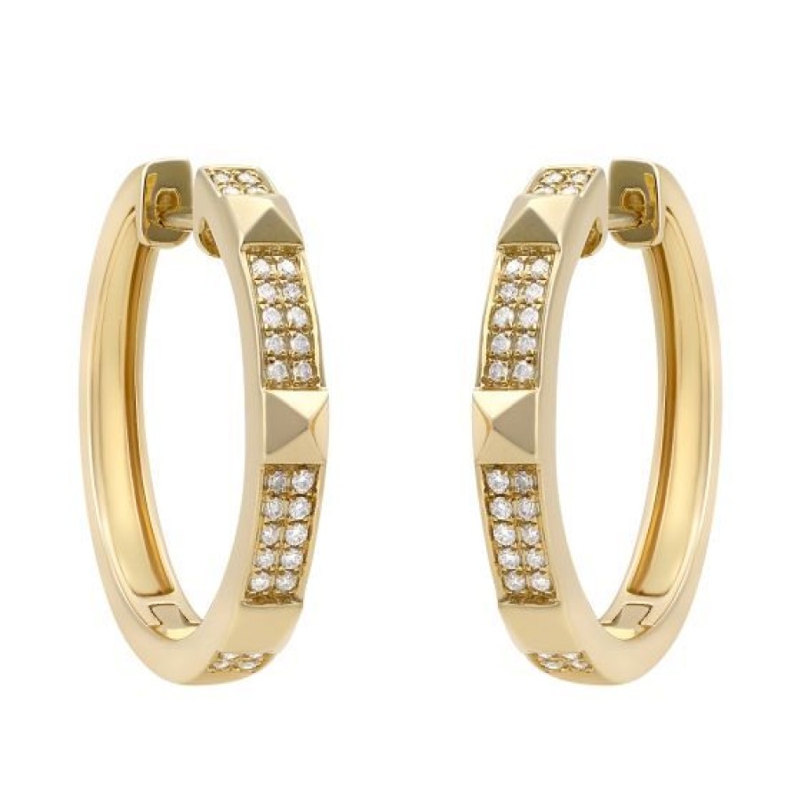 Joyeria Cristal Joyas | Aretes Oro 14K Con 22 Puntos De Diamante