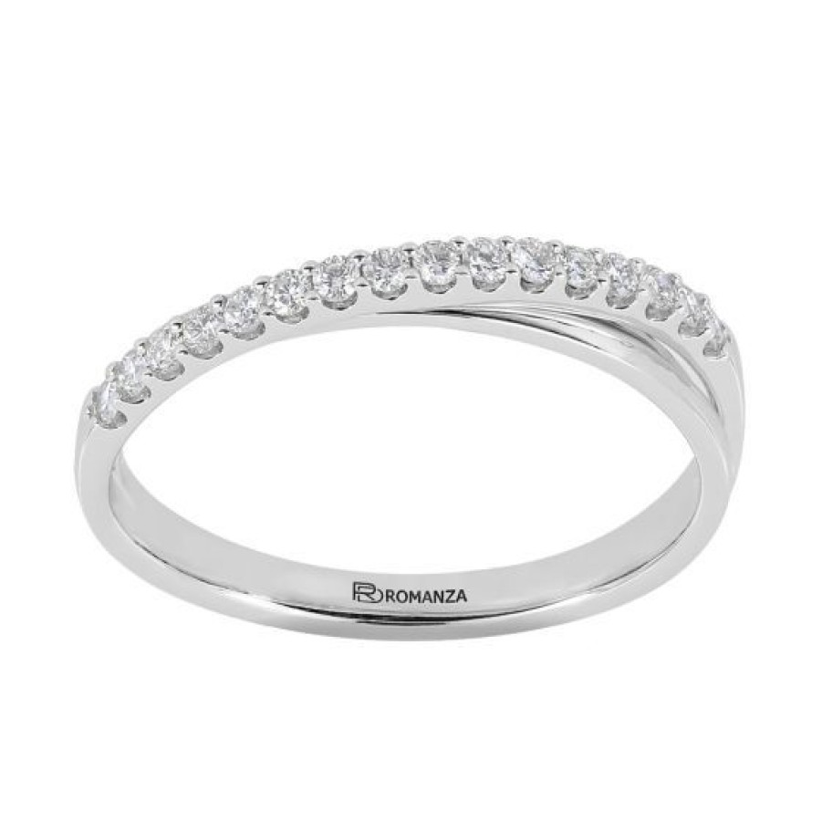 Joyeria Cristal Joyas | Churumbela Oro Blanco 14K Con 18 Puntos De Diamante