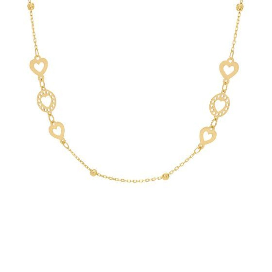 Joyeria Cristal Joyas | Gargantilla Corazones Oro 14K