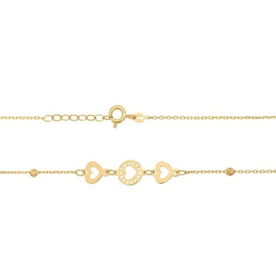 Joyeria Cristal Joyas | Gargantilla Corazones Oro 14K