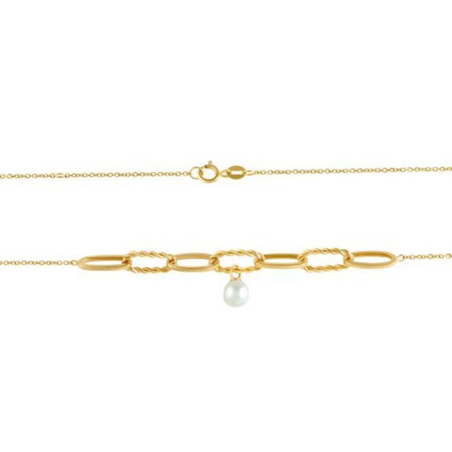 Joyeria Cristal Joyas | Gargantilla Con Perla Oro 14K