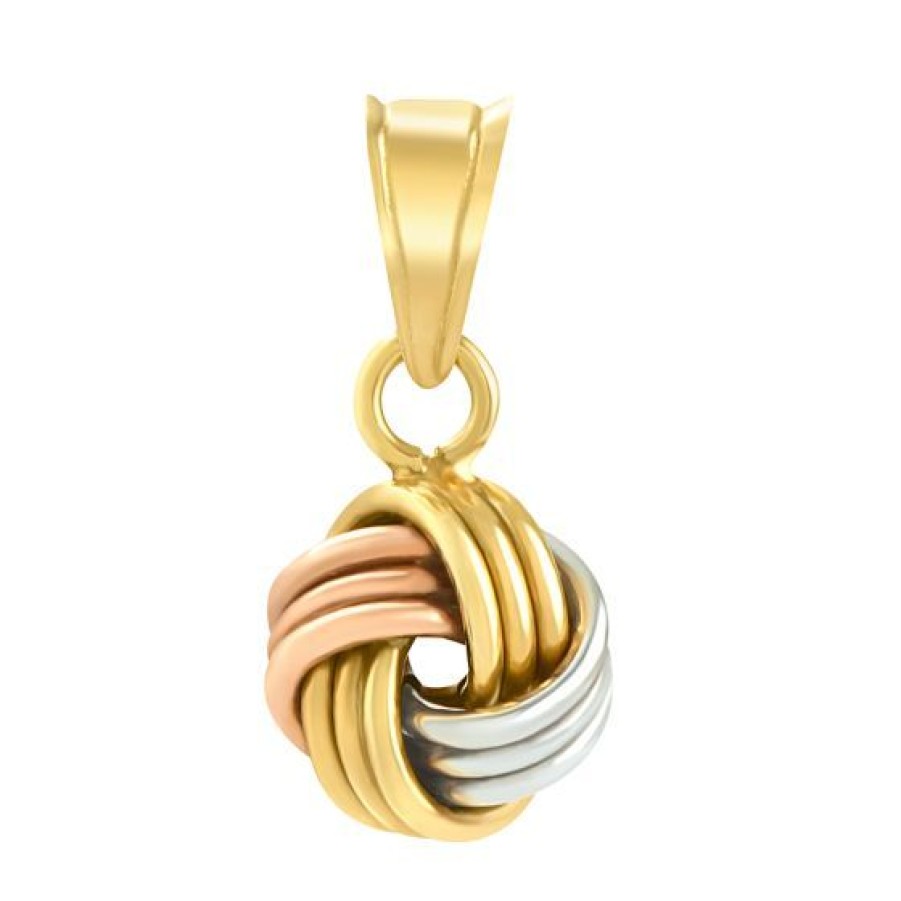 Joyeria Cristal Joyas | Dije Love Knot Oro Blanco, Amarillo Y Rosa 14K