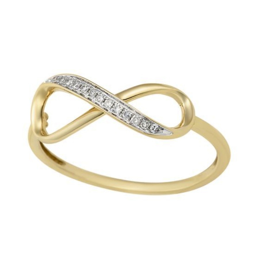 Joyeria Cristal Joyas | Anillo Dama Oro Amarillo 14K Con 5 Puntos De Diamante